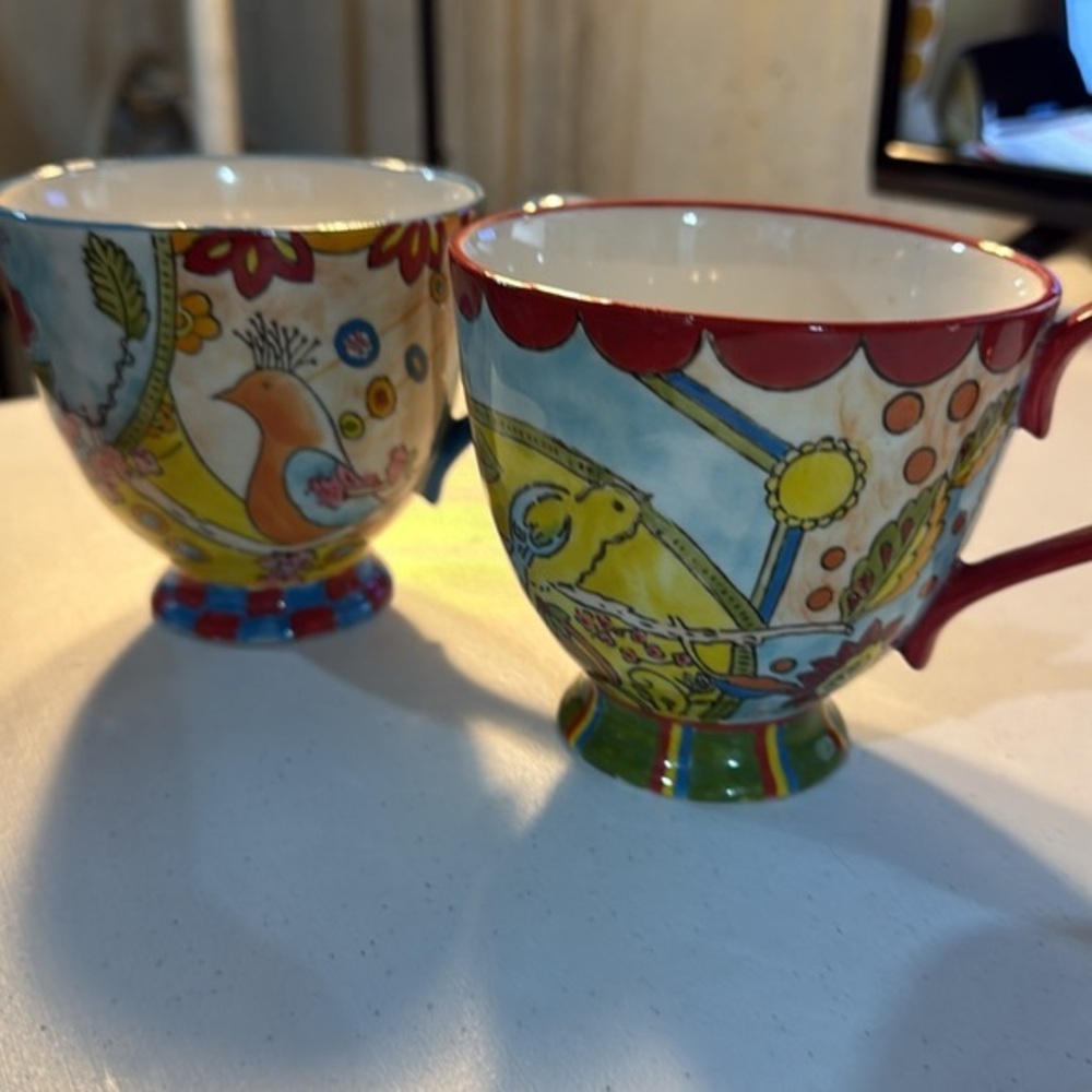 Creative Co-op whimsical coffee/tea mugs
